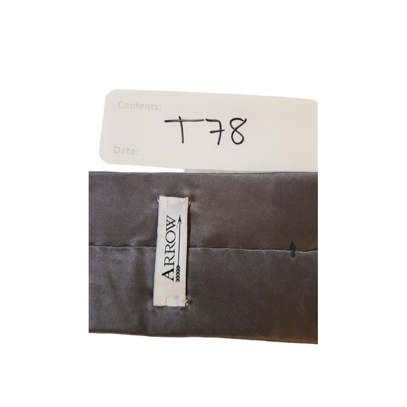 Arrow Tie Gray Color Satin Finish 100% Silk Power Classic Designer Tie 57 X 4 - Picture 12 of 12